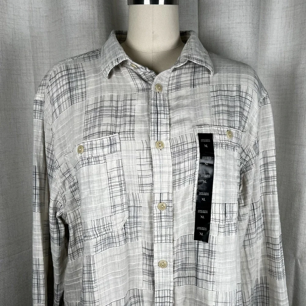 NEW! Banana Republic Santorini Blues‎ Men's XL Button Down Shirt Standard Fit